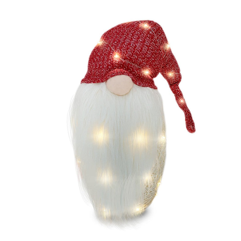 Gnomo di Natale H104 cm con Luci e Cappello Rosso