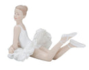 Ballerina Dicy Sdraiata 12x7,5x11 cm in Resina Bianco