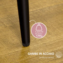 Set 2 Sedie da Pranzo in Velluto Imbottite 52x54x79 cm con Gambe in Metallo Rosso Antico