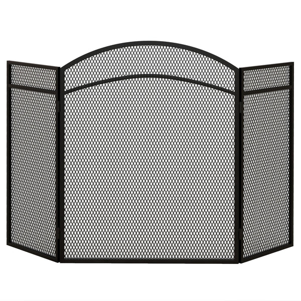 Parascintille con Antine 96x60cm Pieghevole a 3 Pannelli in Metallo Nero sconto