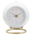 Orologio da Tavolo Ball Bianco 16x13x19 cm in Ferro e Plastica
