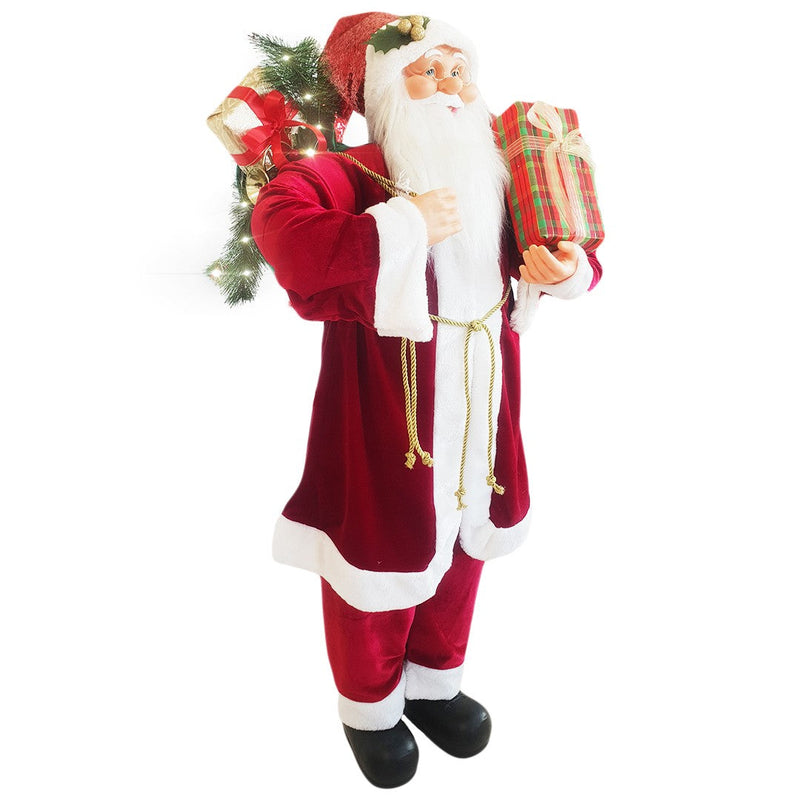 Pupazzo Babbo Natale H120 cm con Luci e Suoni Rosso