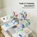 Gabbia per Criceti a 4 Livelli 78x45x73 cm con Tubi e Accessori in Metallo PP e PS Bianco  