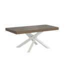 Tavolo Allungabile 140-244x90x77 cm Volantis Premium Tortora Telaio Bianco 