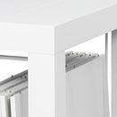 Tavolo Allungabile 45-300x90x75,5 cm Max 6 Persone in Metallo e MDF Bianco