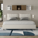 Letto Matrimoniale Imbottito in Similpelle Antea Large Bianco Varie Misure