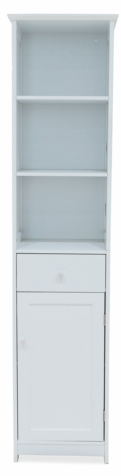 Mobile a Colonna 1 Anta 1 Cassetto 3 Ripiani 30x39x175 cm in Legno Soriani Bianco