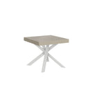  Tavolo Allungabile 90-194x90x76 cm Clerk Cashmere Gambe Bianche