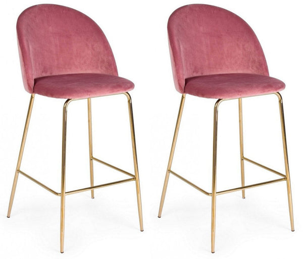 Set 2 Sgabelli Bar 51x55x105h cm Carry Velluto Blush acquista