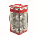 Set 16 Palle di Natale Ø8 cm in Plastica con Borsa Argento