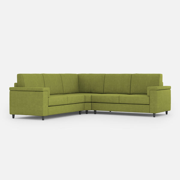 Divano Angolare 5 Posti 246x246x85 cm Marrak in Tessuto Verde prezzo