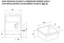 Mobile Lavatoio 60x60x85cm 2 Ante Asse in Termoplastico Montegrappa Edilla Bianco
