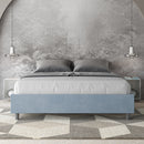 Letto Matrimoniale Giroletto con Alzata Comoda Imbottito in Microfibra Azelia Azzurro Varie Misure