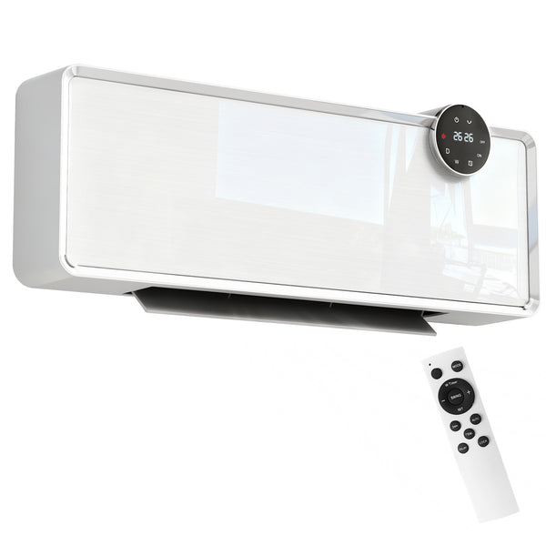 Stufa Elettrica Ceramica PTC 2000W a Parete con 3 Modalità Riscaldamento Regolabile Timer e Telecomando Bianco sconto