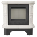 Stufa a Legna 75x74,8x37,7cm Flig Wilmington Bianca con Piastrelle Bianche