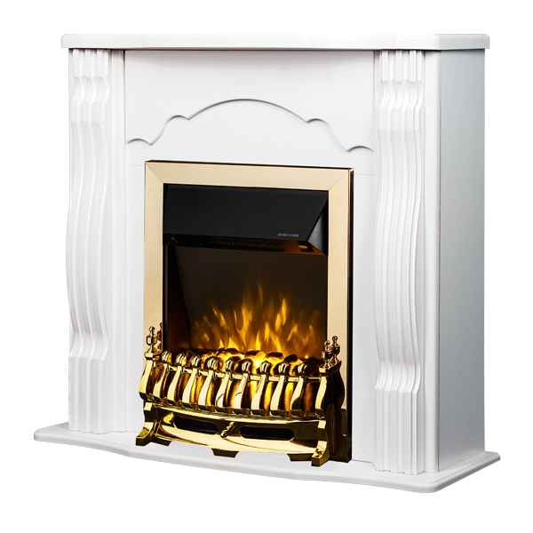 Camino Elettrico da Pavimento 88,3x95x30 cm Effetto Fiamma 2000W Classic & Galileo Gold Bianco prezzo