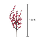 Set 24 Rami Ilex con Bacche Rosse H42 cm Rosso