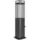 Stufa a Pellet da Esterno Potenza 6,86Kw con Base Antiscivolo Tubo in Vetro e Rete in Metallo Nero      