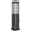 Stufa a Pellet da Esterno Potenza 6,86Kw con Base Antiscivolo Tubo in Vetro e Rete in Metallo Nero      