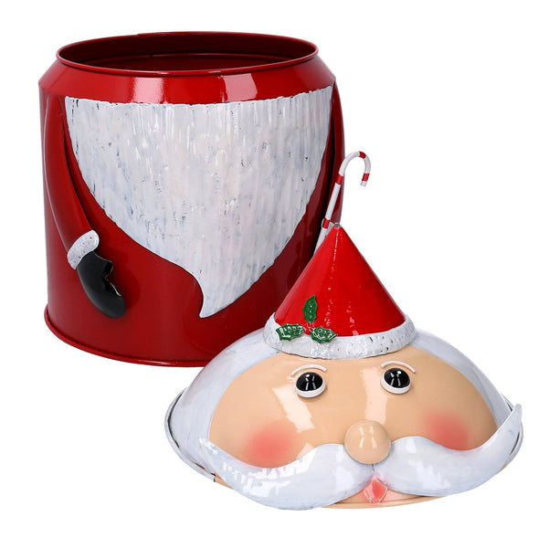 acquista Scatola in Metallo babbo natale rosso tondo cm Ø43xh29