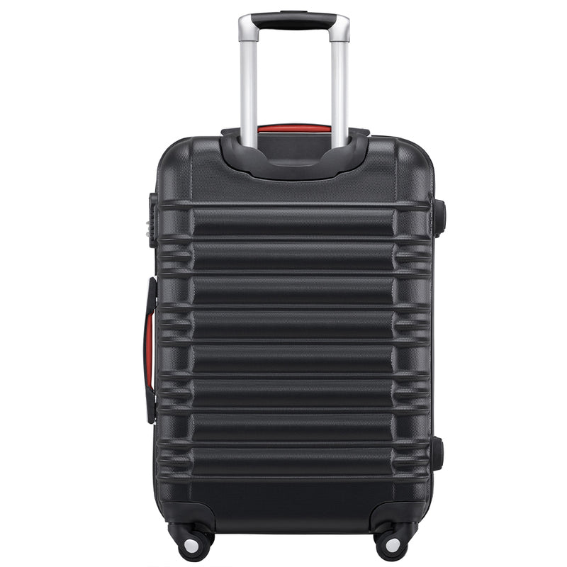 Set 4 Valigie Rigide Trolley Easy Roll Bagaglio a Mano e Stiva da Viaggio in ABS Nero      