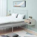 Set 2 Comodini Sospesi 46x30x30 cm in Truciolato Rovere e Bianco