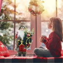 Statuina Babbo Natale Addobbo Statuetta 100 cm Vestiti Tessuto e Sacco Natalizio
