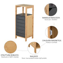 Mobile a Colonna da Bagno 32x30x80 cm  Bambù e Grigio