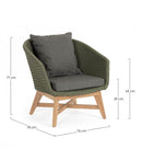Poltrona 76x78x77h cm con Cuscini Coachella Verde 