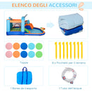 Castello Giostra Gonfiabile 420x370x230 cm con Scivolo Piscina e Pompa Multicolor