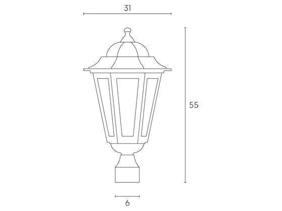 Lampada Testa Palo da Giardino Ø60 mm E27 in Alluminio Sovil Nero
