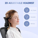 Sedia da Ufficio Ergonomica con Altezza Regolabile Supporto Lombare e Poggiatesta 66x61x106-116 cm  Nero