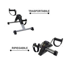 Mini Cyclette 50x25x36 cm per Braccia e Gambe Trasportabile Grigio e Nero