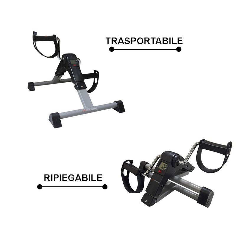 Mini Cyclette 50x25x36 cm per Braccia e Gambe Trasportabile Grigio e Nero