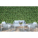Set Salotto da Giardino Divano 2 Poltrone e Tavolino con Cuscini in Alluminio Grigio chiaro