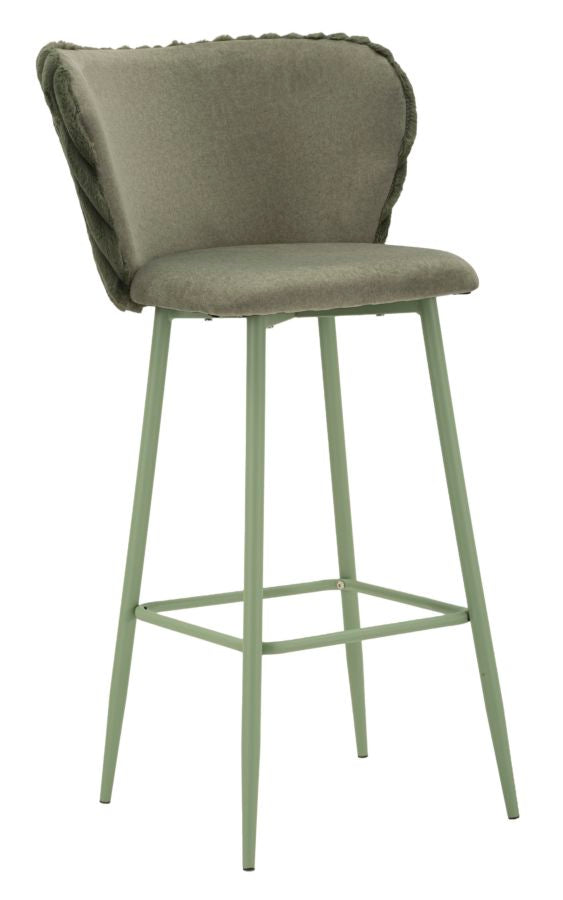 sconto Sgabello Bar Alaska B Verde Set 2 Pz 55x58x106 cm in Compensato e Spugna e Ferro e Poliestere Verde