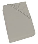 Lenzuolo Sotto con Angoli ed Elastico Tinta Unita Grigio Chiaro Varie Misure