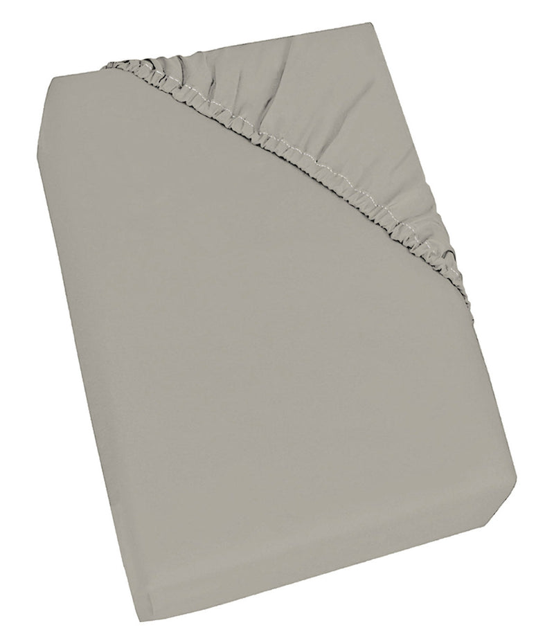 Lenzuolo Sotto con Angoli ed Elastico Tinta Unita Grigio Chiaro Varie Misure