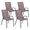 Set 4 Sedie da Giardino 54x71x93 cm Impilabili con Braccioli Curvi in Acciaio e Tessuto Traspirante Marrone