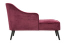 Chaise Longue Paris 132x62x90 cm Legno Spugna e Velluto Sintetico Bordeaux e Nero