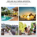 Set  Tavolo con 4 Sedie da Giardino in Rattan Nero