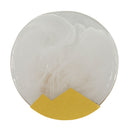 Lampada da Muro Moon Ø20x10 cm in Vetro e Ferro Oro e Bianco      