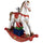 Base Albero di Natale Cavallo a Dondolo Rosso e Bianco Decorazione Natalizia