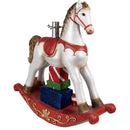 Base Albero di Natale Cavallo a Dondolo Rosso e Bianco Decorazione Natalizia