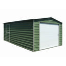 Capannone Box con Saracinesca in Lamiera Verde per Deposito Attrezzi 370x790x280cm Enaudi