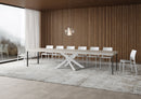 Tavolo Allungabile 120-380x90x77 cm Volantis Premium Cashmere Telaio Bianco 