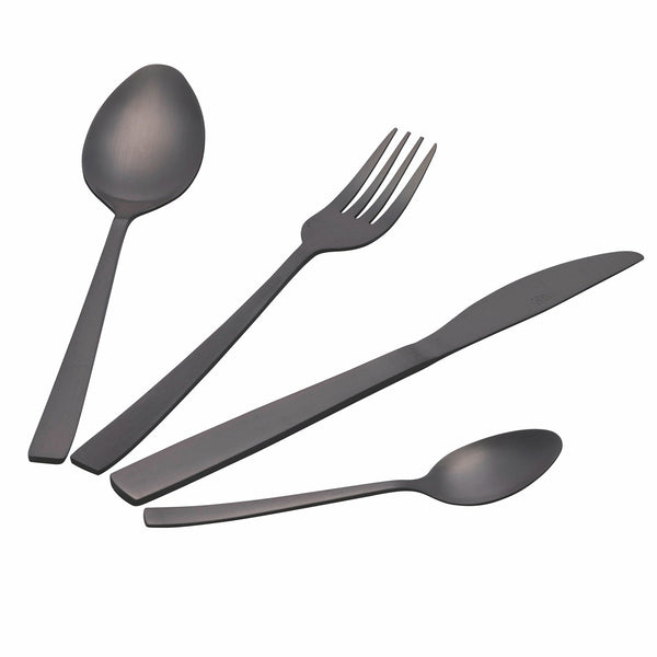 Servizio Set di Posate 24 Pezzi in Acciaio Nero Opaco Villa d'Este Home Tivoli Modern prezzo