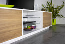 Mobile TV 2 Ante 180x41,4x46 cm Bloom Bianco Lucido e Noce