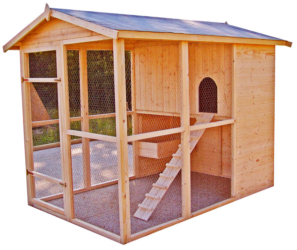 prezzo Pollaio da Giardino 175x268x204 cm Per 6-10 Galline in Legno Naturale