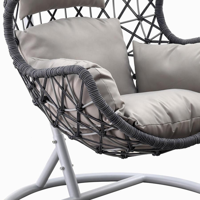 Dondolo Pensile da Giardino con cuscino Ø105x186 cm con intreccio di corda blu